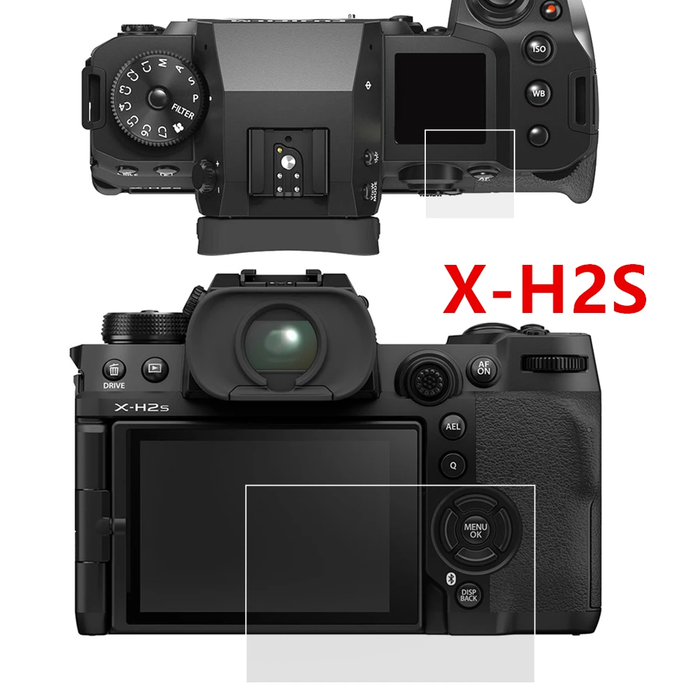 Selbstklebende LCD-Displayschutzfolie aus gehärtetem Glas für Fujifilm Fuji XH2 X-H2S X-pro3 X-T4 X-E4 XPRO3 X100V XT4 XT5 Kamera
