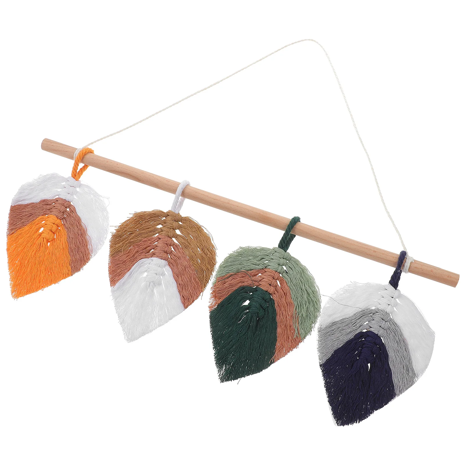 

Bohemian Wall Hanging Tapestry Leaf Design Woven Cotton Rope Macrame Art For Home Bedroom Decor Wedding Background Nordic Style