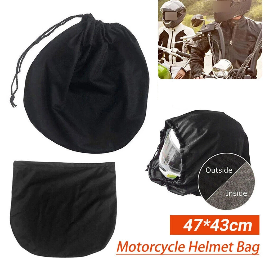 Motorcycle Helmet Bag Plush Soft Drawstring Pocket Dust Proof Helmet Storage Bag For Motorcycle Cycling Full Half Helmet Lid