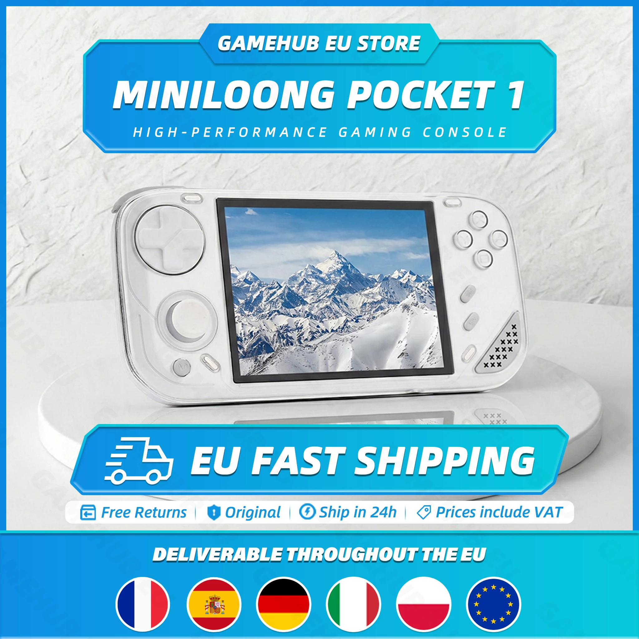 MINILOONG POCKET 1 Handheld Game Console 4'' IPS Screen HD Output Open Source Systems OTA Upgrades LOONG OS New Console POCKET1