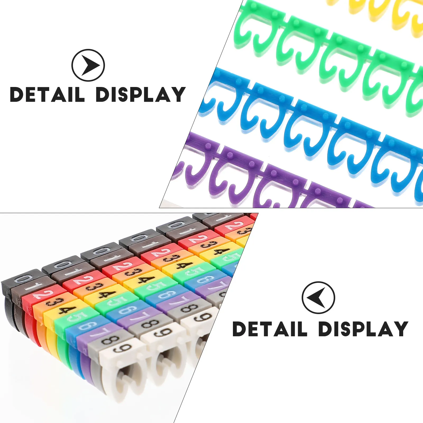 

100pcs Cable Labels Multicolor Wire Identifier Bright Colors Reusable -on Number Tube Cord Management Home Use
