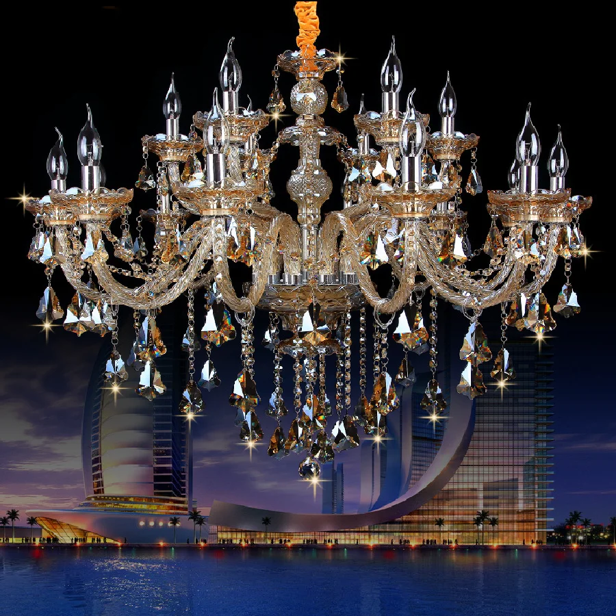 New Luxury led crystal Chandelier K9 large crystal chandeliers 6/8/10/15/18 arm Living Room modern Lustres De Cristal chandelies