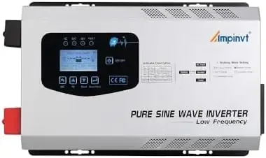 3000W Peak 9000W Pure Sine Wave Power Inverter Charger,DC 12V to 120V AC สําหรับ Home RV Camper พร้อมจอแสดงผล LCD,ต่ําความถี่