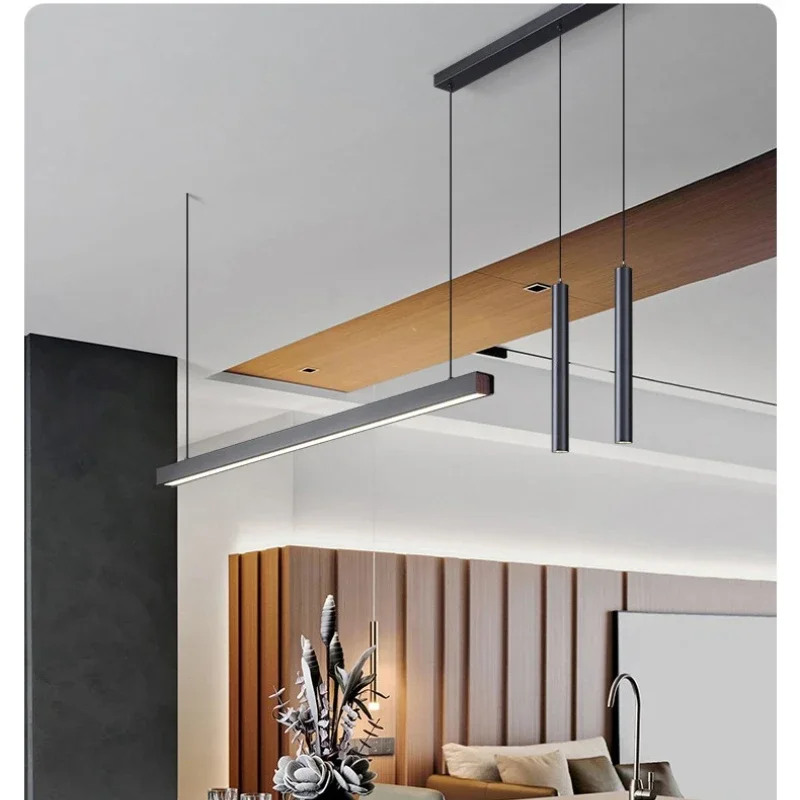 

Italian Style Lights Luxury Word Long Restaurant Chandelier Modern Minimalist Office Lamps Nordic Bar Island Chandeliers lustres