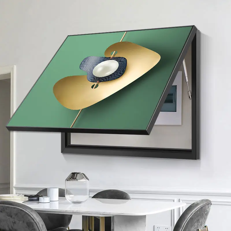 Custom service Nordic Decorative Painting Of Electric Meter Box Of Modern  Living Room Poster Mural With aluminium alloy Frame