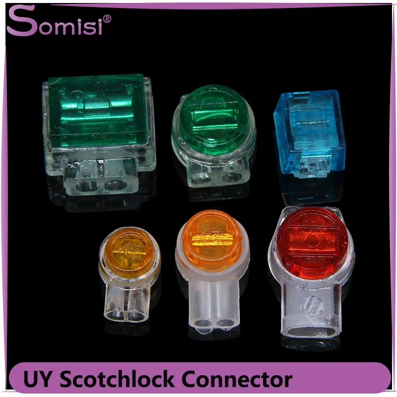 30/50/100pcs UY Scotchlock Connector Lock Joint K1 K2 K3 Waterproof Wire Splice Network Cable Telephone Signal Line Terminal