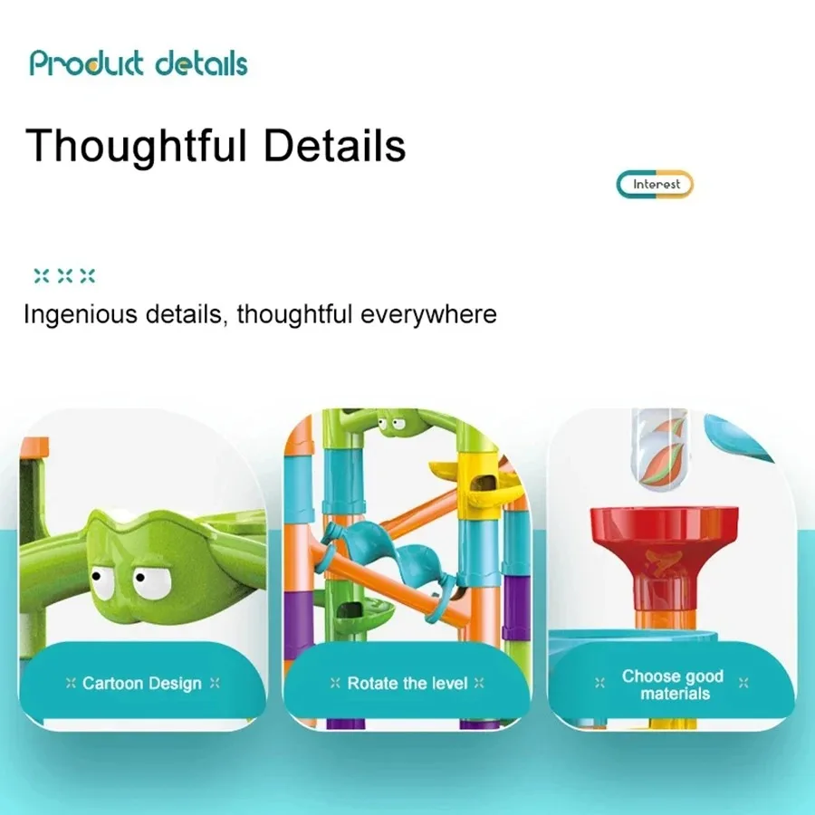 Marble Run Building Set - 3D Maze Design with Multi-Configuration for Spatial Skills