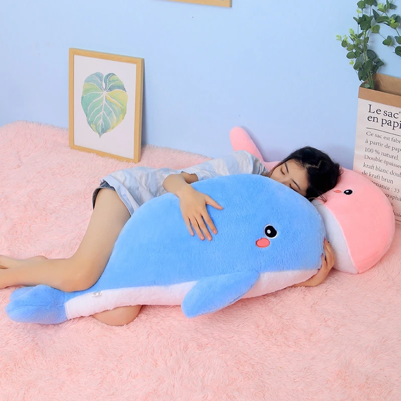 Cute Star Fantasy Dolphin Plush Toy, travesseiro para dormir baleia criativo, boneca cama menina, fantoche de conforto infantil, 60 80cm