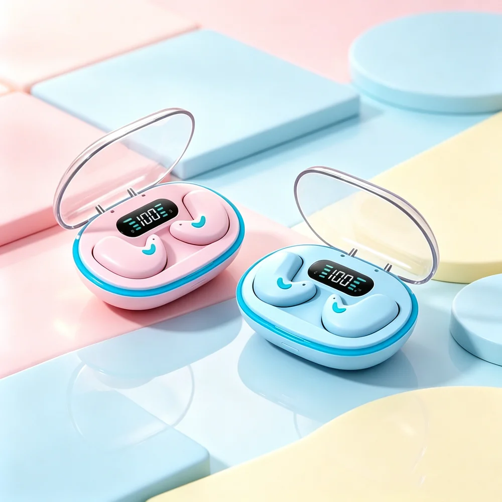 Invisible Sleep Earphones with Mic Sense-Free Micro Sleep Earbuds Open Ear Headsets for Running Fitness Learning Accessories