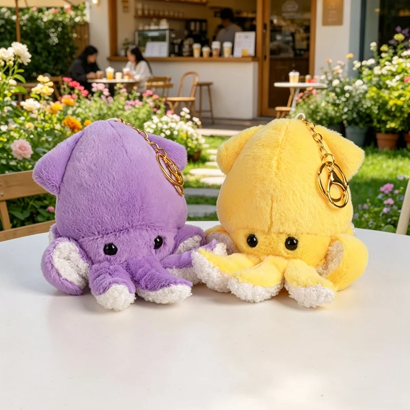 Hot 10cm Octopus Plush Pendant Stuffed Colorful Ocean Animal Cartoon Key Chain Decor Plushie For Bag Gift Child Accompanying view 2