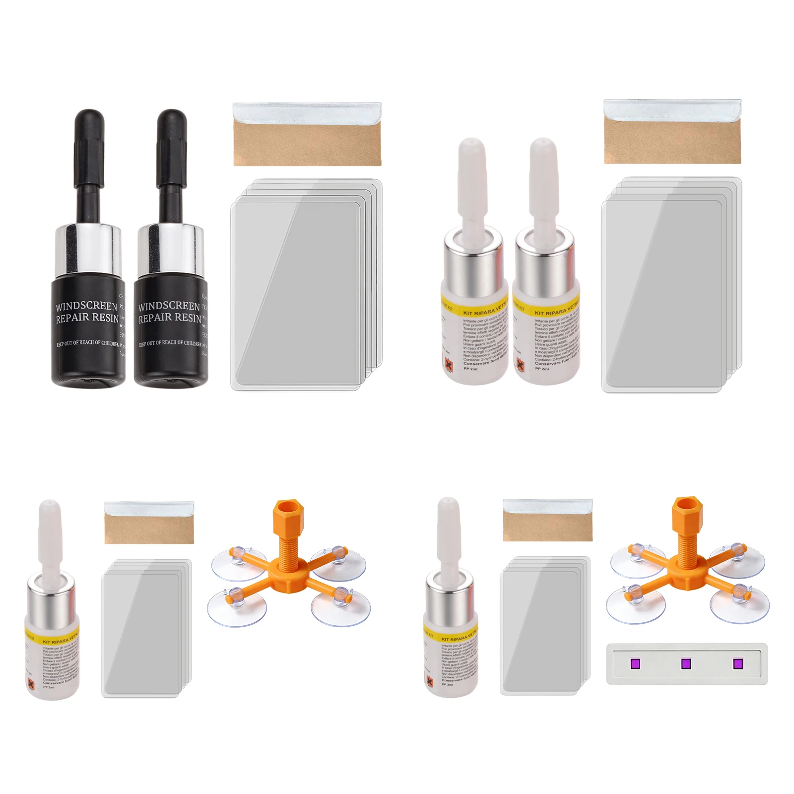 Windshield Chip Repair Kit Quick and Efficiency Glass Repair Liquid for Cracks for Chips and Cracks Bulls-Eye Star-Shaped Crack