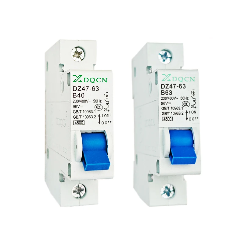 Mini Circuit Breaker DZ47-63 B40, Over & Under Voltage Protector for Household & Electric Vehicles