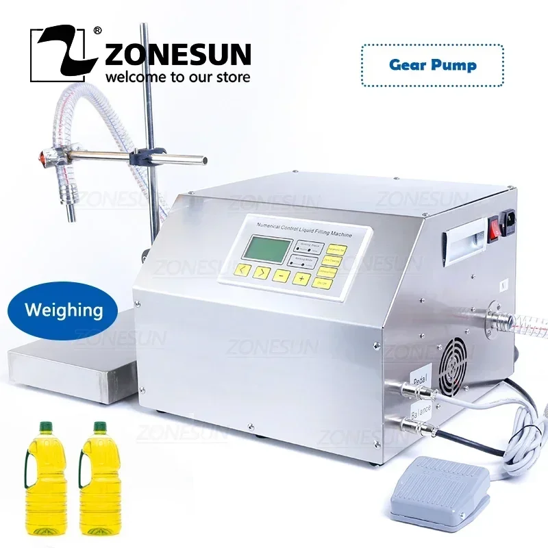ZONESUN ZS-GP261W محرك شبه أوتوماتيكي للأكل آلة تعبئة الزيت الهيدروليكي والعتاد مضخة قارورة بلاستيكية حشو الزجاجة 150ml-18L #2