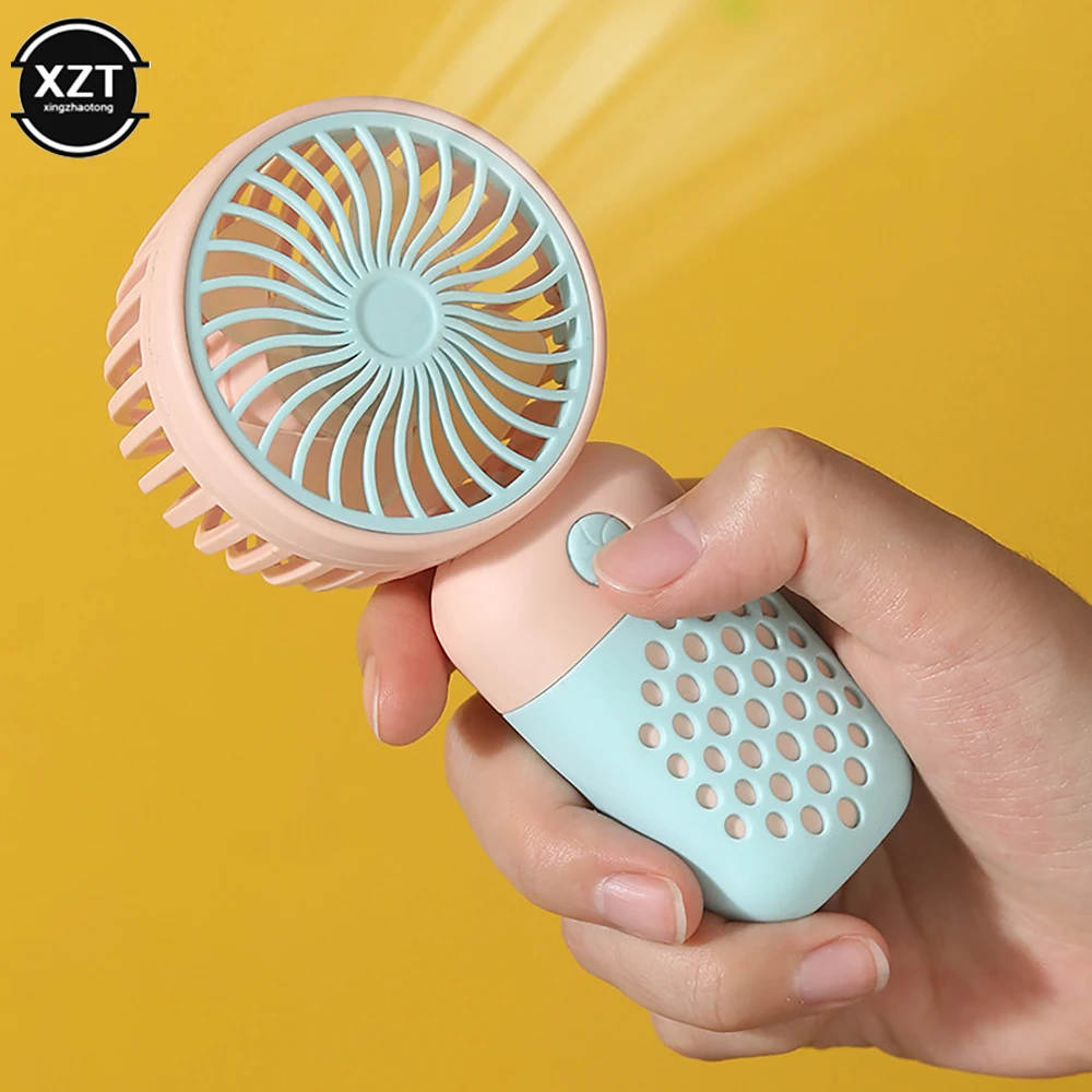 Mini ventilador portátil de mano para viaje al aire libre, recargable por USB, ventilador de bolsillo para estudiantes