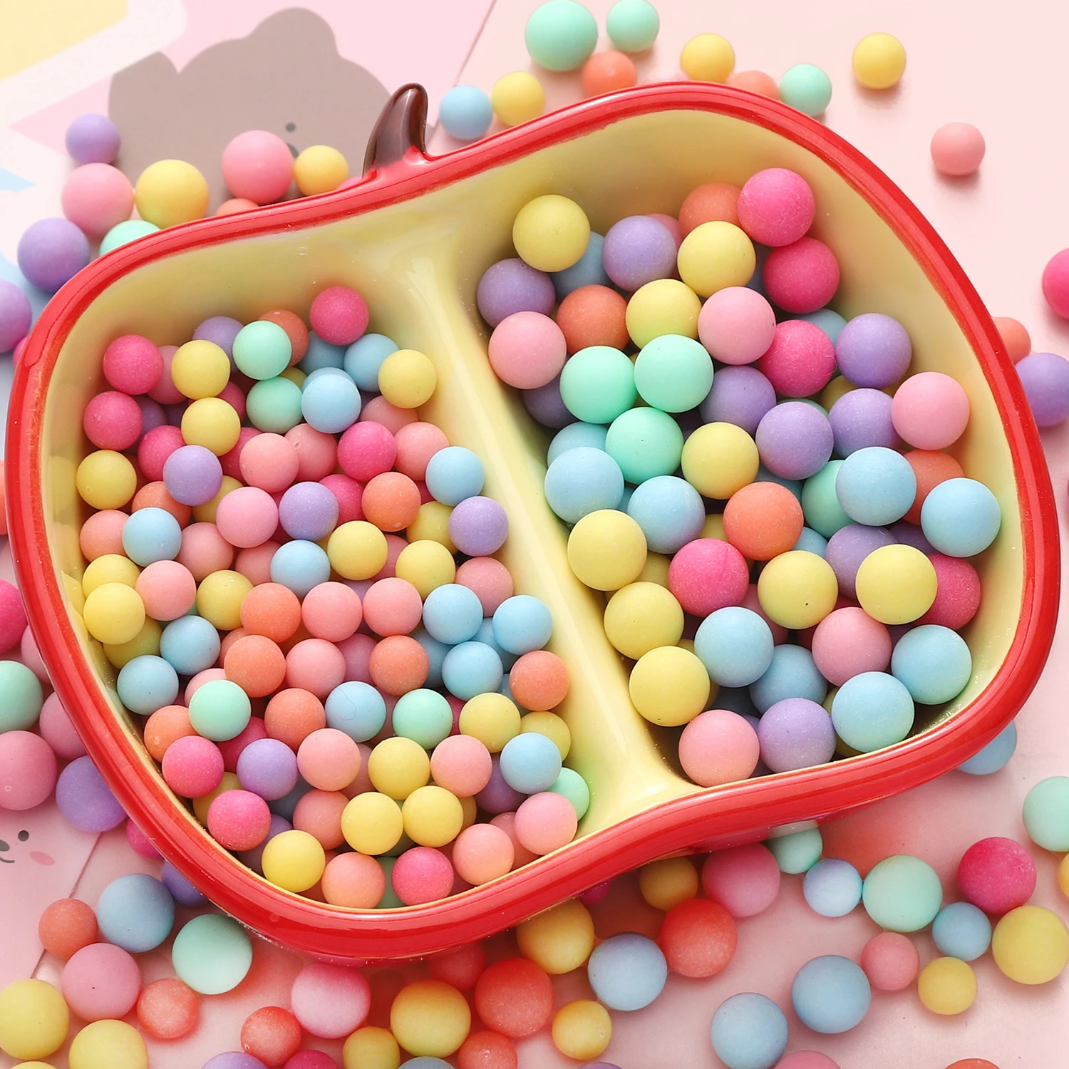 No Hole 50/100Pcs 6/8mm Matte Frosted Macaroon Color Acrylic Beads Round Loose Beads For DIY Garment Decoration Crafts Making
