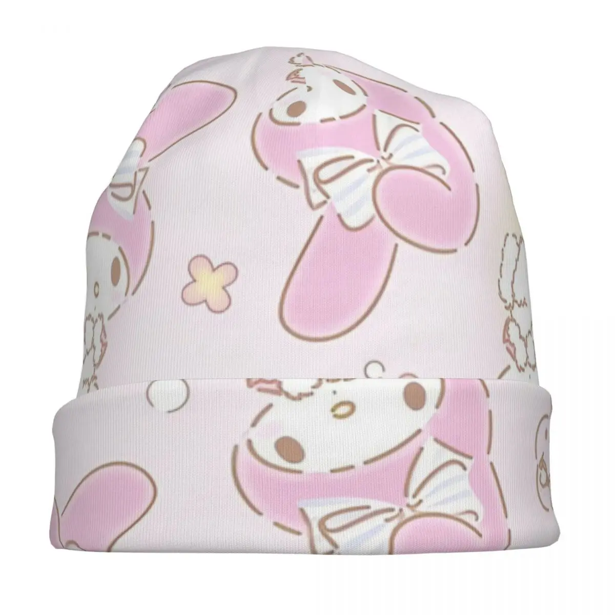 Sanrio Kawaii My Melody Bonnet Hats Knitting Hats Casual Outdoor Anime Skullies Beanies Hats Unisex Warm Multifunction Cap