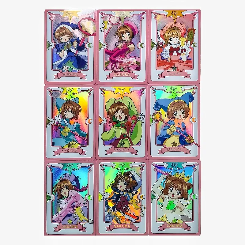 

Набор из 9 карт: Серия «Великолепные боевые костюмы» по мотивам «Сакуры — собирательницы карт», DIY, с эффектом радужной преломки, коллекционные игровые карты, аниме, мультфильм, игрушка