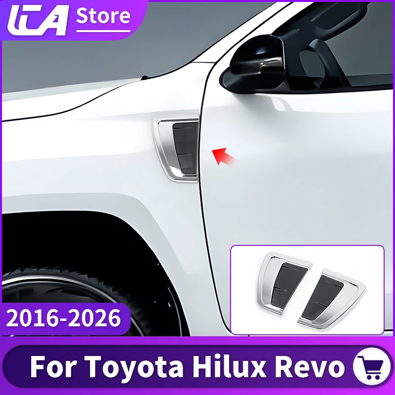 

For Toyota Hilux Revo 2016-2026 Pickup Truck ABS Fender Flare Trim Cover Decoration Protective Body Kit Exterior Styling 2pcs