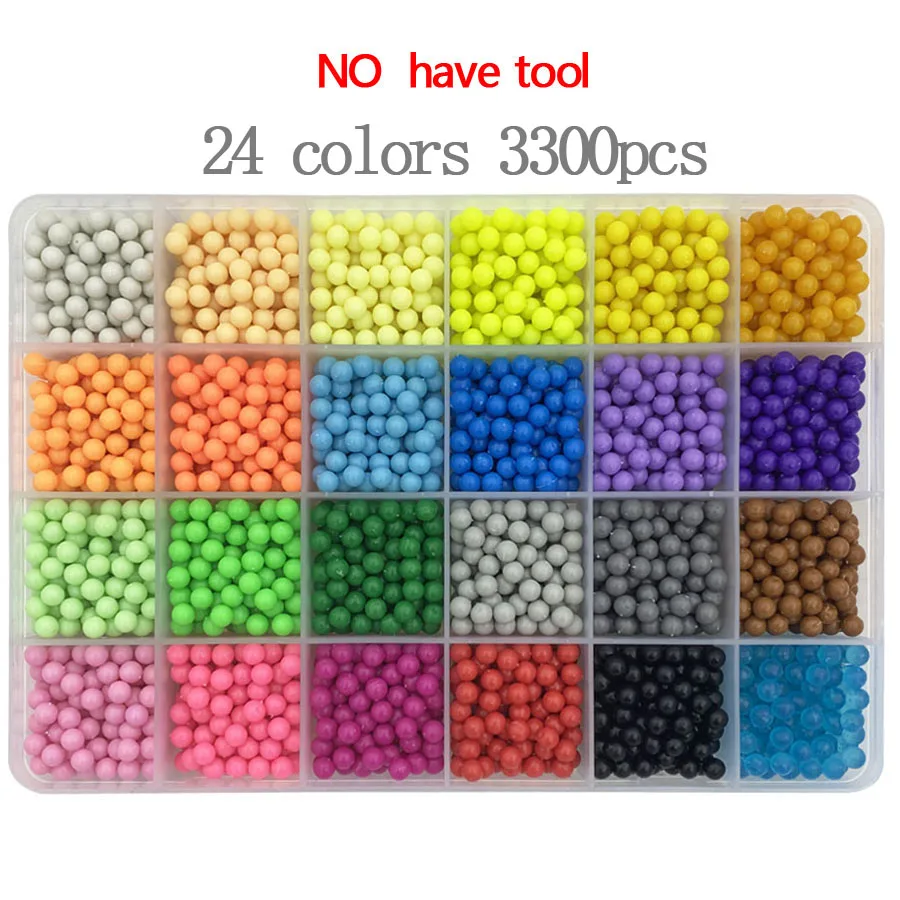 Handmade Magic Water Fuse Beads Creative Beads DIY Art Crafts Toys PUPUKOU Sticky Beads Sensory Toys Set with Accessories