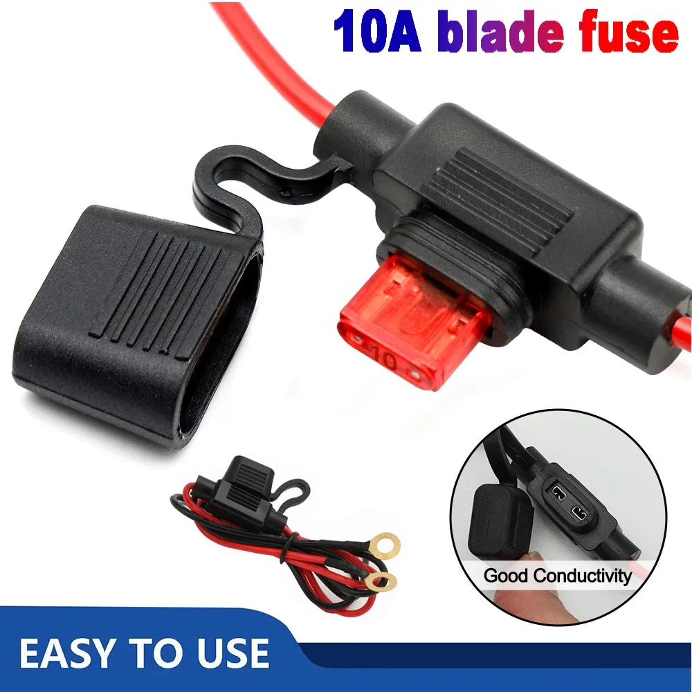 

12V Inline Fuse Holder 18 AWG Blade Fuse Holder with Waterproof Cap Car Fuses for Automotive, Marine, Golf Cart Lighting