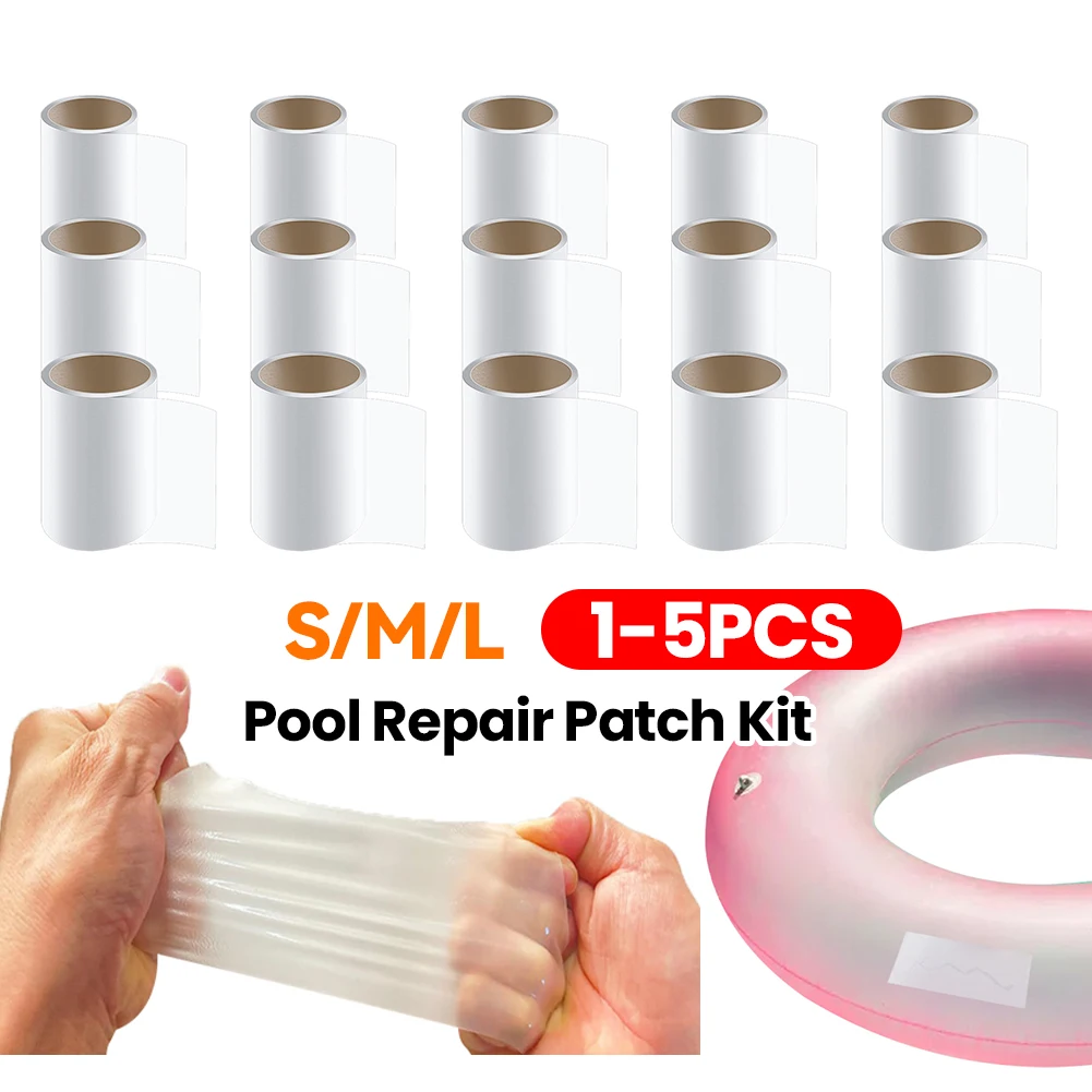 Rollo de 1M de parche de reparación de TPU para exteriores, multifuncional e impermeable, para colchones inflables, piscinas, castillos hinchables y carpas.