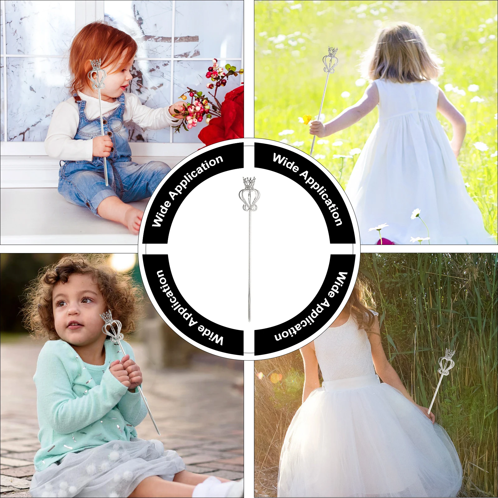 

Sparkling Rhinestone Crown Costume Party Wand Fairy Stick Decorative Walking Cane Elegant Scepter For Wedding Halloween Costume