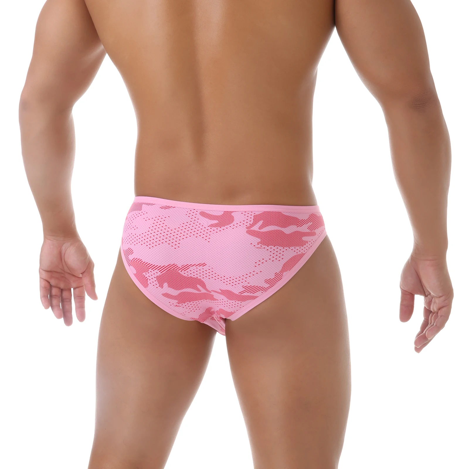 Celana Dalam Pria Celana Dalam Kamuflase Kantung Bulge Berlubang Udara Celana Dalam Seksi Berpotongan Tinggi Celana Dalam Ultra-tipis Bersirkulasi Udara Lingerie Elastis