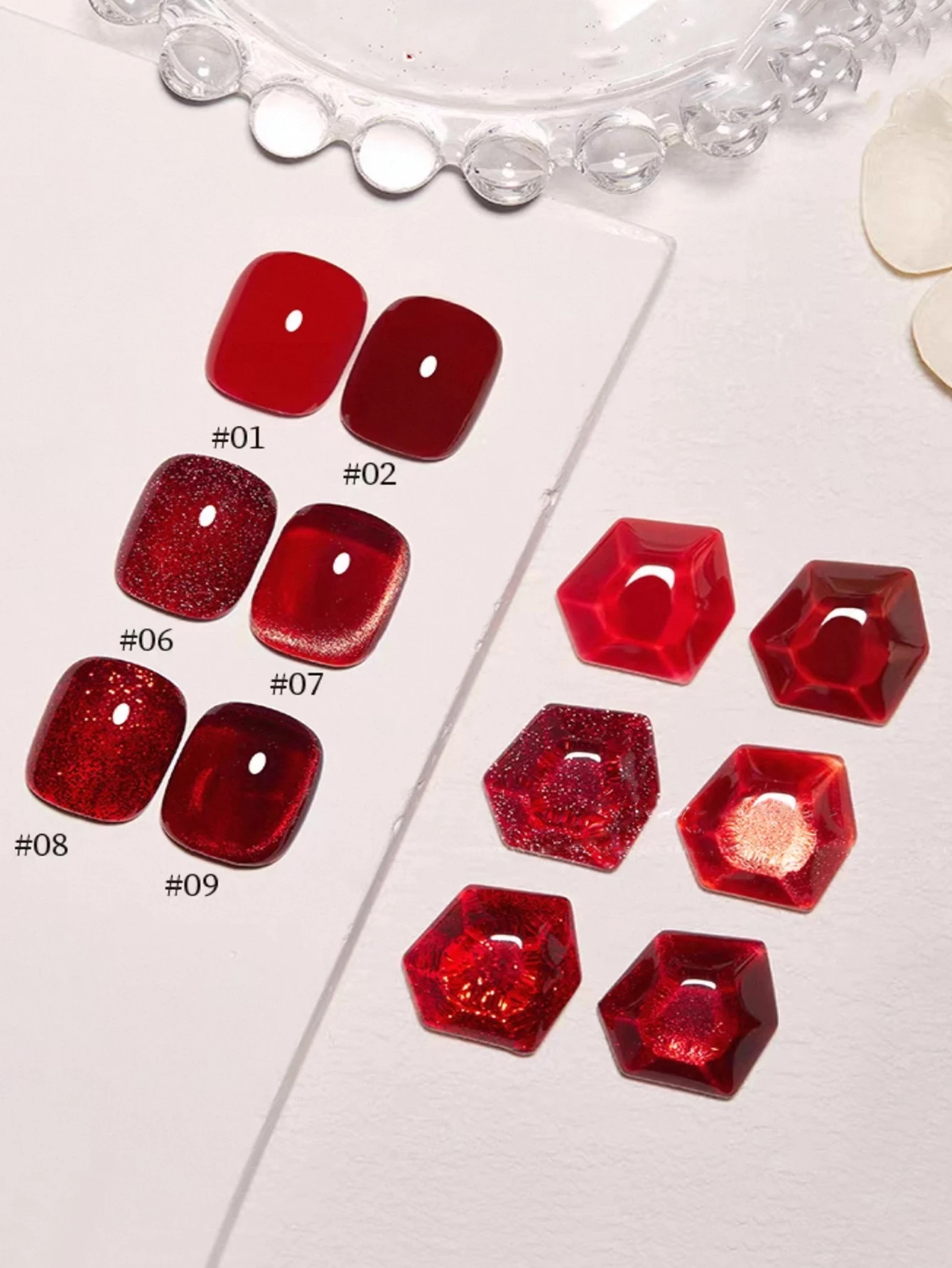 1/9 pièces 2025 nouvel an édition automne/hiver cerise vin rouge platine Fine paillettes écrasé diamant cristal oeil de chat Gel vernis à ongles