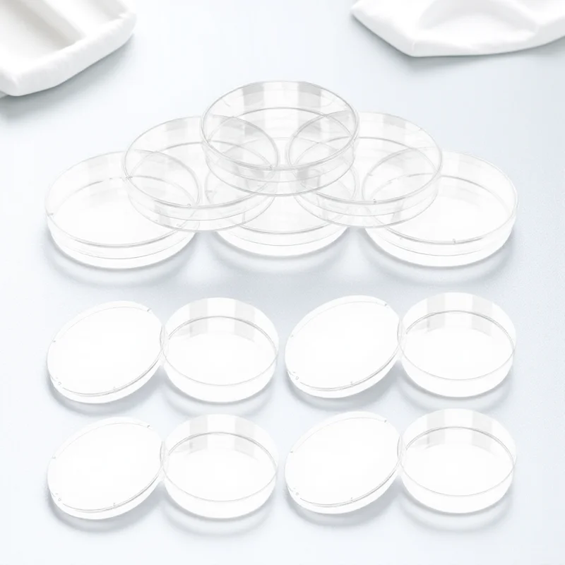 

30pcs Plastic Petri Dish With Lid Tissue Culture Plate Science Experiment Supplies For Laboratory Use Clear Cover