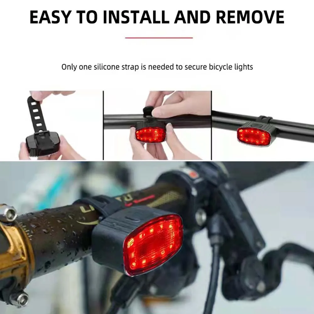 Cycling Bicycle Lights Bike Front Rear Light Taillight Headlight USB Rechargeable MTB Safety Warning Tail Light Bike Accessories