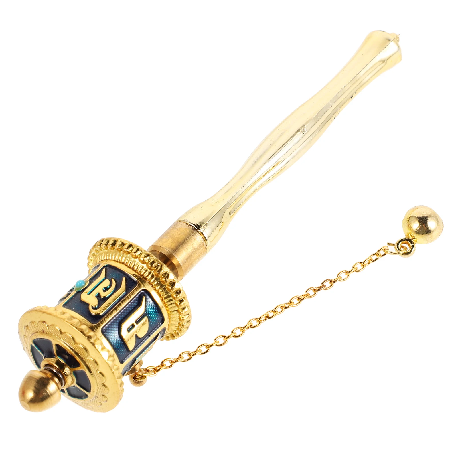 

Portable Hand Held Prayer Wheel Buddhist Spinning Device Six Syllable Design Smooth Crank Mechanism Home Temple Office