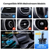 TOPK Support de téléphone magnétique pour voiture dans le support de téléphone de voiture évent magnétique, 6 aimants N52 supports de téléphone portable universels pour iPhone 15 2