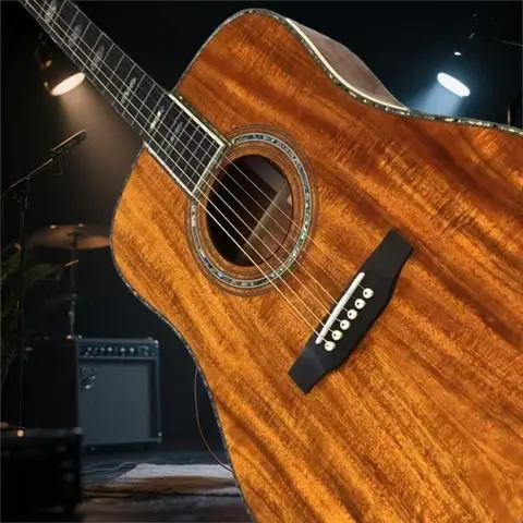 Free Shipping D45 Series KOA Body Acoustic Guitar Ebony Fingerboard 41 Inches Fixed Bridge Dynamic Balance Solid Top