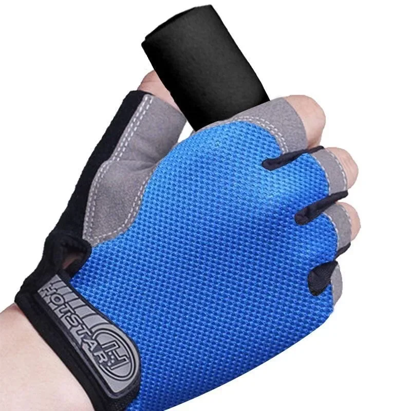 Anti Slip Shock Breathable Half Finger Gloves Breathable Cycling Gloves Fitness Gym Bodybuilding Crossfit Exercise Sports Gloves