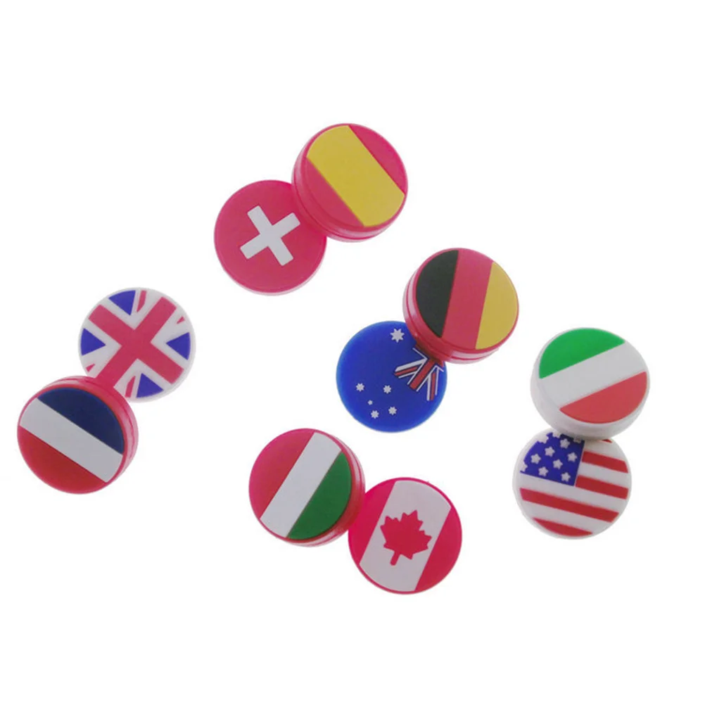 10 PCS Silicone Tennis Racket Vibration Dampeners Round Shape National Flag Pattern Tennis Racquet Absorbers Tennis Racket