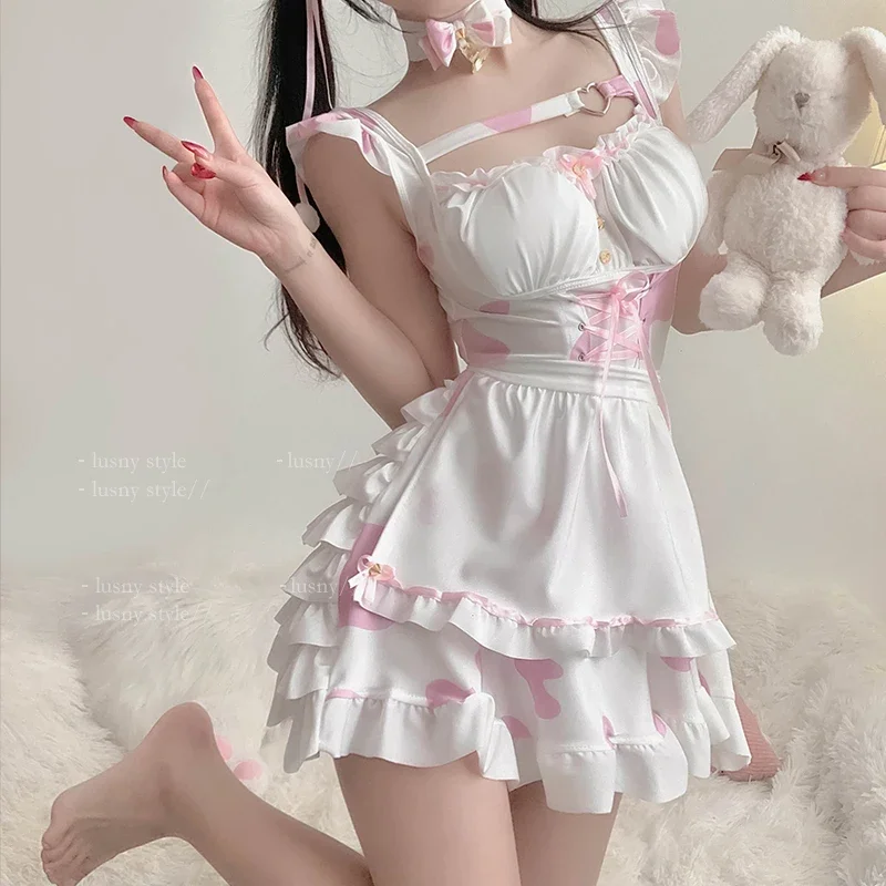 Lolita coelho cosplay trajes sexy trajes de halloween para mulheres lingerie filha bonito coelho menina vestido de empregada cos uniforme doce