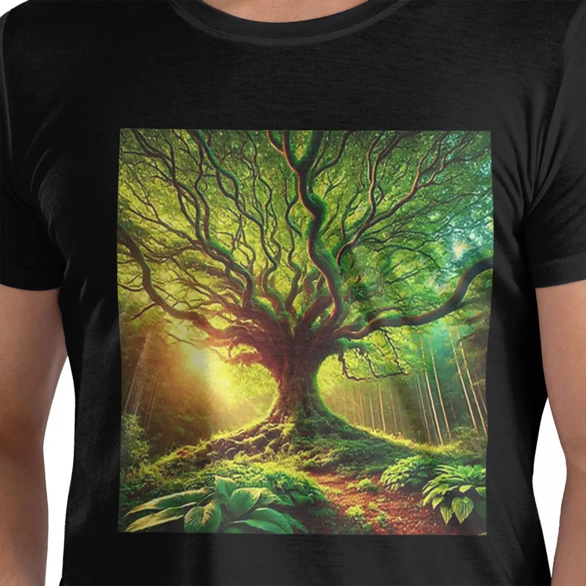 

Magic Green Tree 100% Cotton T-Shirt Men's Classic T Shirts Men O-Neck Short Sleeve S-6XL