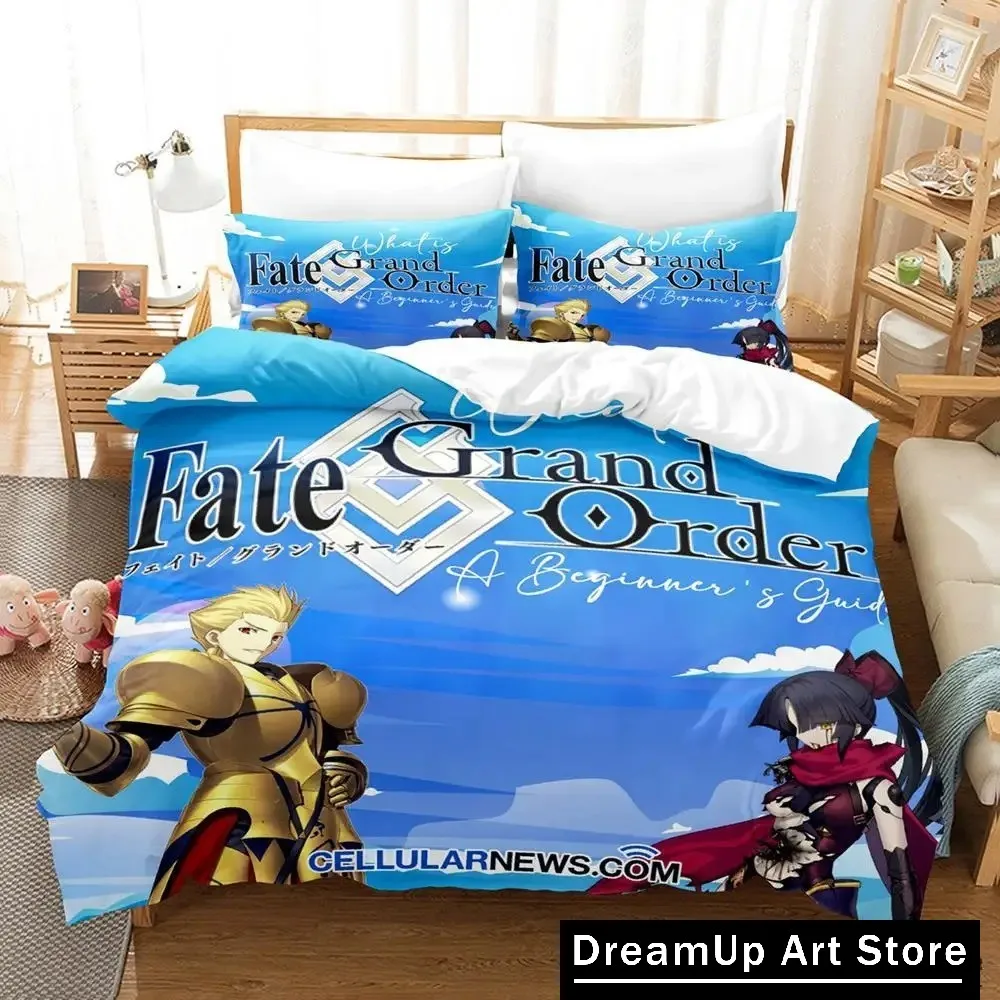 GameFate Grand Order Anime Bedding Set Quilt Cover Bed Cover with Pillowcase Twin Single Queen King Size Boys Adult Home Textile