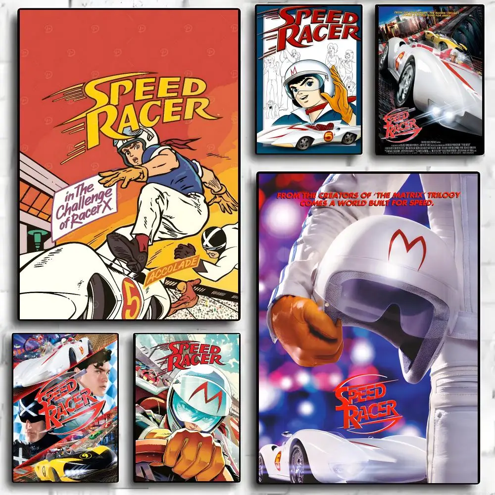 Speed Racer Anime Retro Manga Poster Living Room Bedroom Party Bar Decor Moisture-proof Art Wall Painting