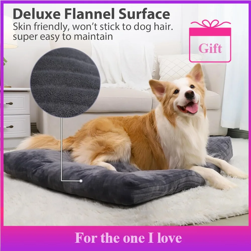 

Large Dog Bed, Washable, Non-slip and Scratch-resistant Pet Sleeping Mat, Thickened Flannel, Fluffy and Comfortable Dog Bed Mat