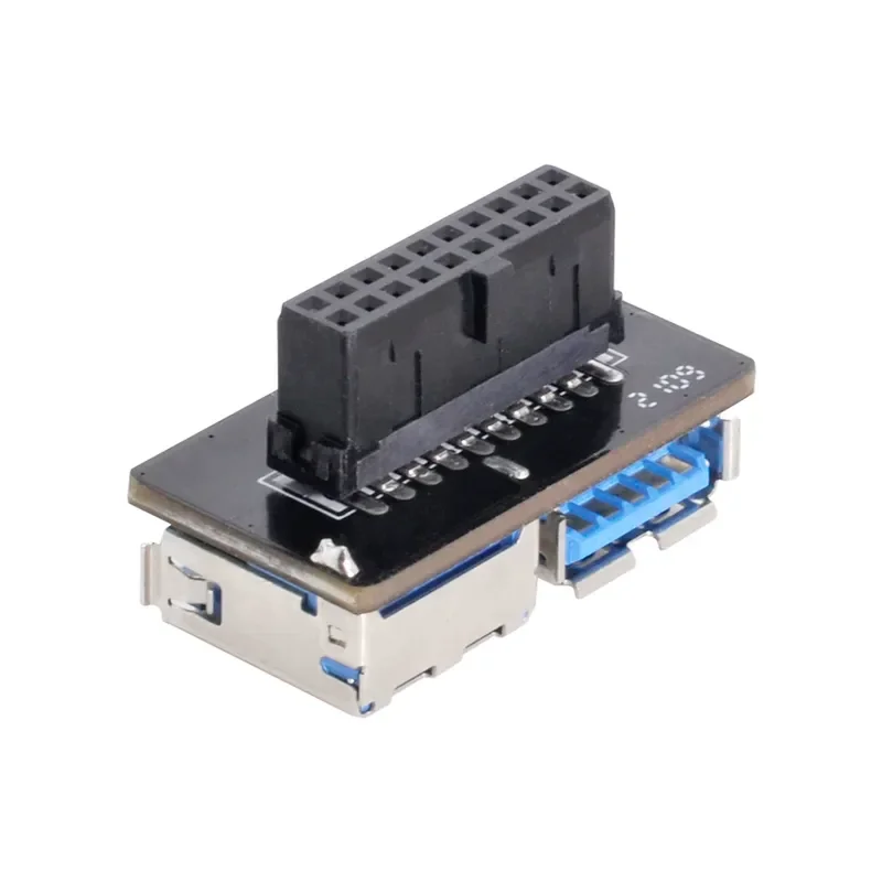 for 19 Pin Female Port Main Board Expansion 20pin One Point Two Port External Adapter Card USB3.0 Built in Adapter 20pin to