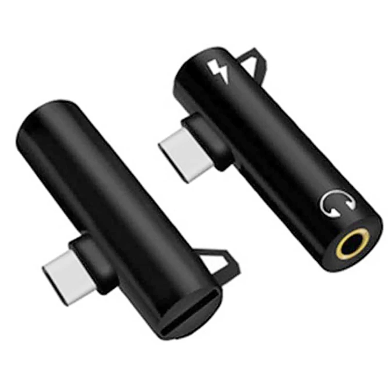 Type-C Audio Adapter Hook Call Music Charging 2-In-1 3.5Mm Round Hole Earphone Converter