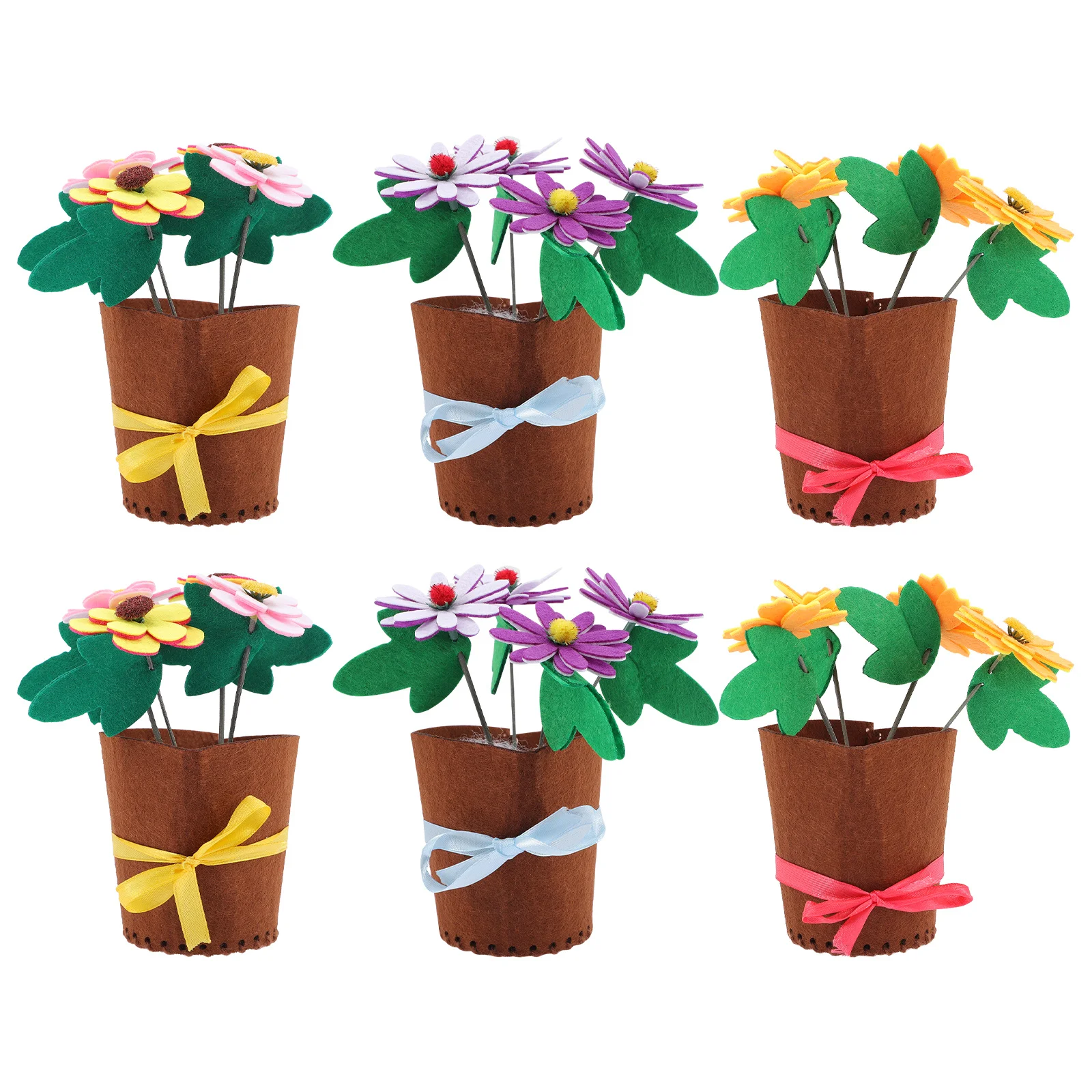 

6Pcs DIY Non-Woven Flowerpot Craft Material for Kids Creative Classroom Preschool Learning Hands-on Skills Development