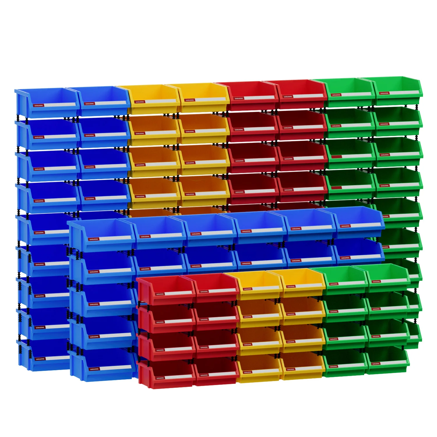 LEADLOONG 8-Pack Stackable Plastic Storage Bins & Organizers Garage Tool Containers for Home Office Workshop 7x4.7x3.1in