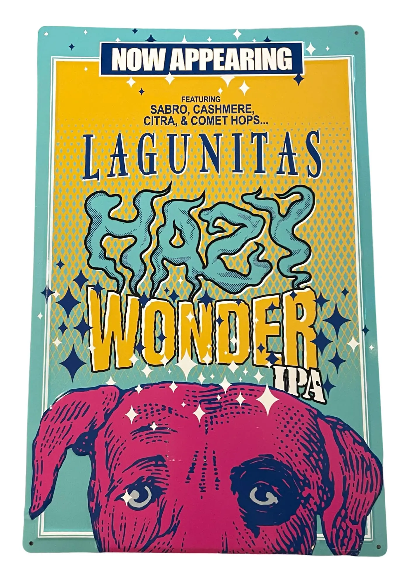 Lagunitas Hazy Wonder IPA Metal Tin Tacker Sign | 17 x 11