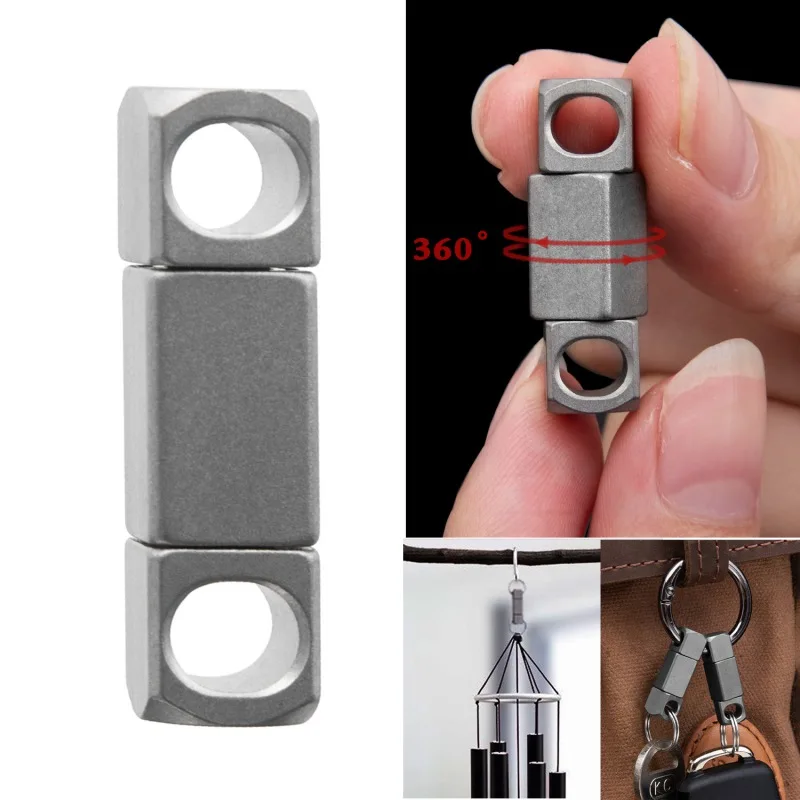 360 Degree Rotating Keychain Belt Waist Hanging CAR Key Chain Gift for Men Ultralight Titanium Alloy Camping Connect Accessories