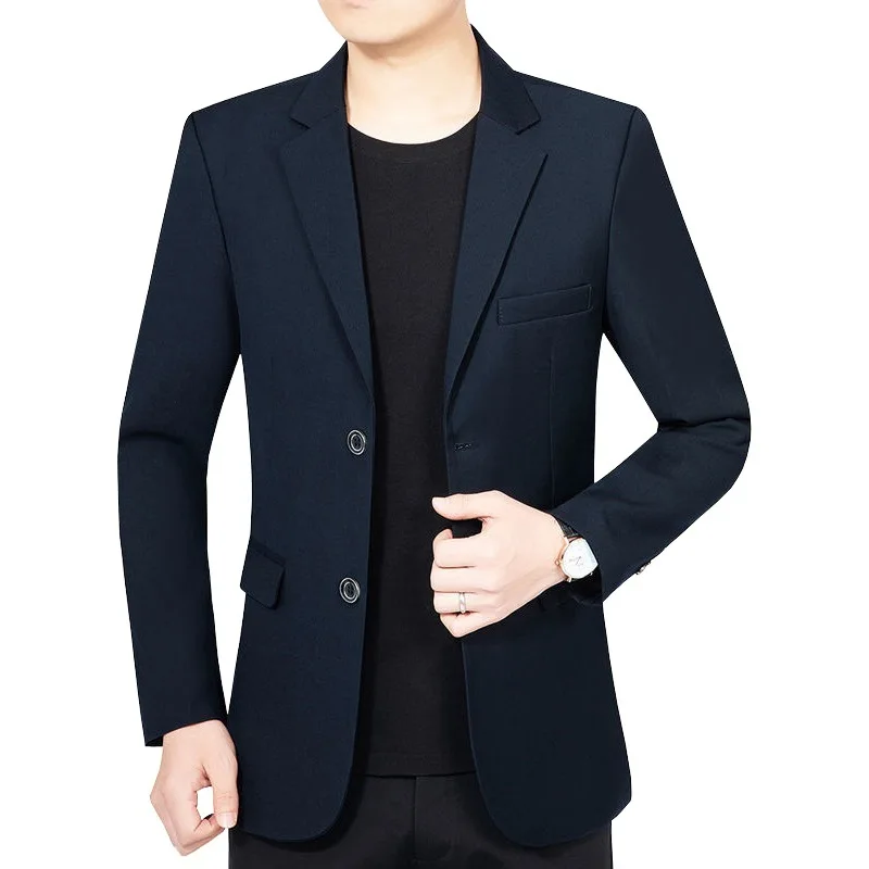 

Мужской пиджак на весну-осень, однотонный, на одной пуговице, тонкий, приталенный, универсальный, с длинным рукавом, верхняя одежда