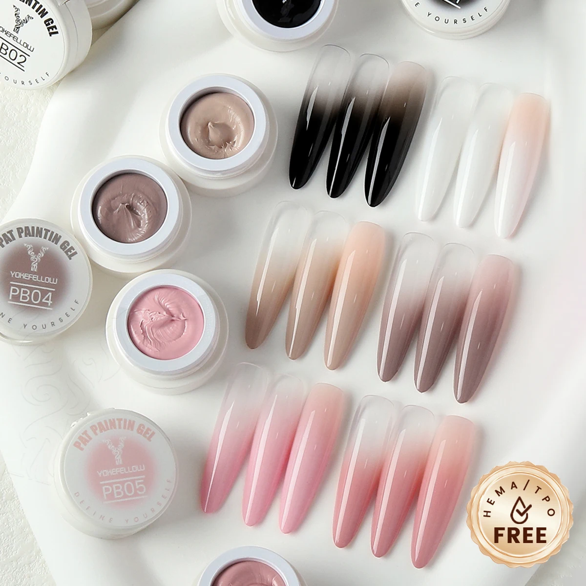 الأصلي YOKEFELLOW TPO هيما الحرة بات الطباعة هلام طلاء الأظافر 6 ألوان الربت هلام أومبير الفرنسية مسمار وسادة بات التدرج هلام #1