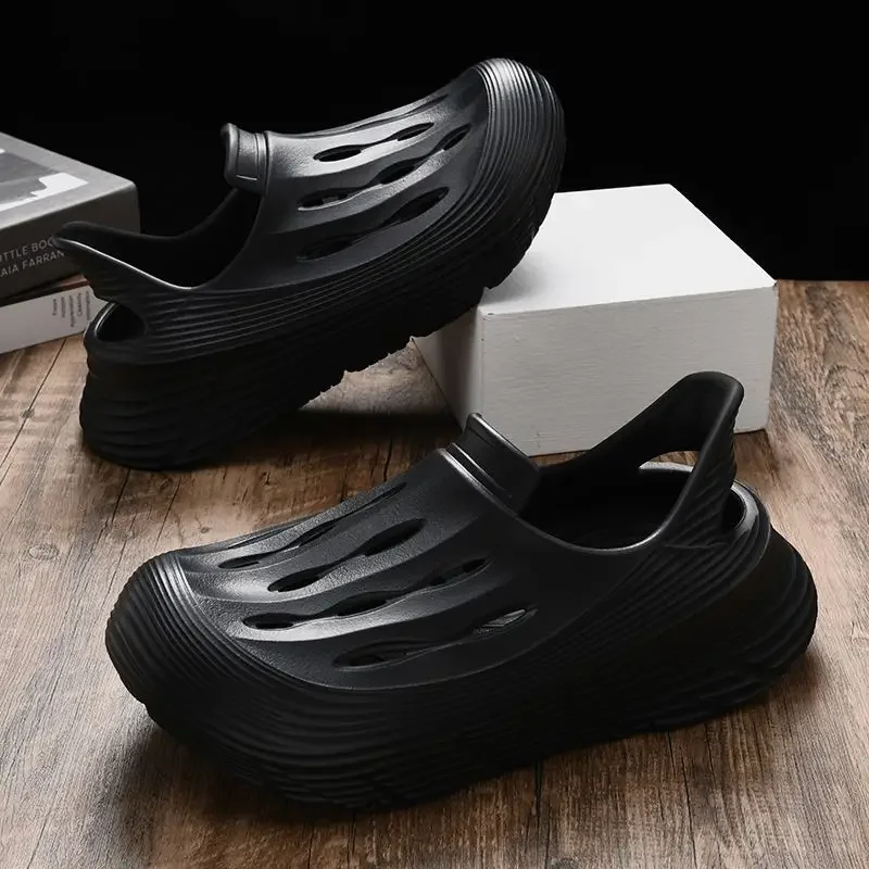 

Мужские сандалии высоты на платформе, спортивная обувь с отверстиями, тренд 2024, скидка, роскошный дизайнер, повседневное использование, цветная мужская обувь 39