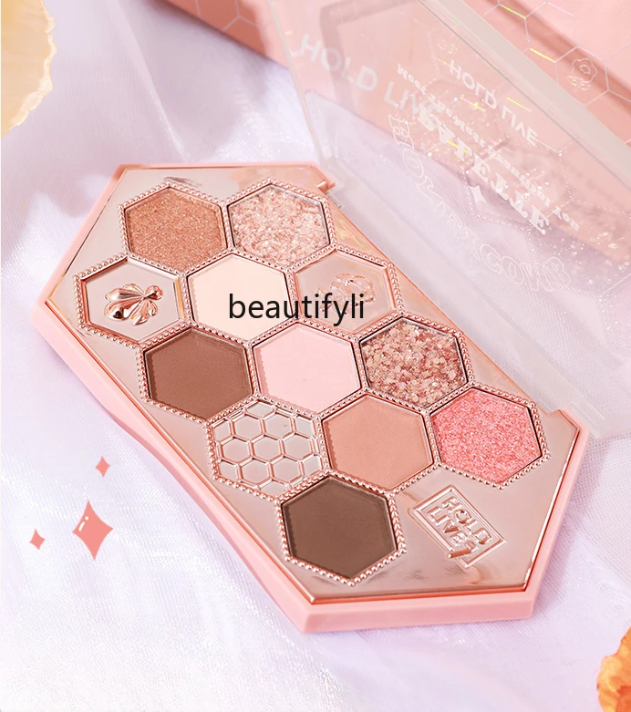 Honeycomb Diamond in the Debris Eye Shadow Plate New Honey Tea Milk Coffee Orange Brown Matte Shimmer Glitter Color Daily